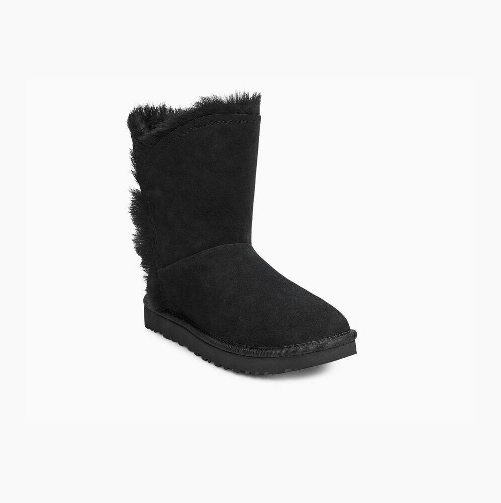 UGG Classic Short Fluff High-Low - Boots Dame - Svart (NO-P136)